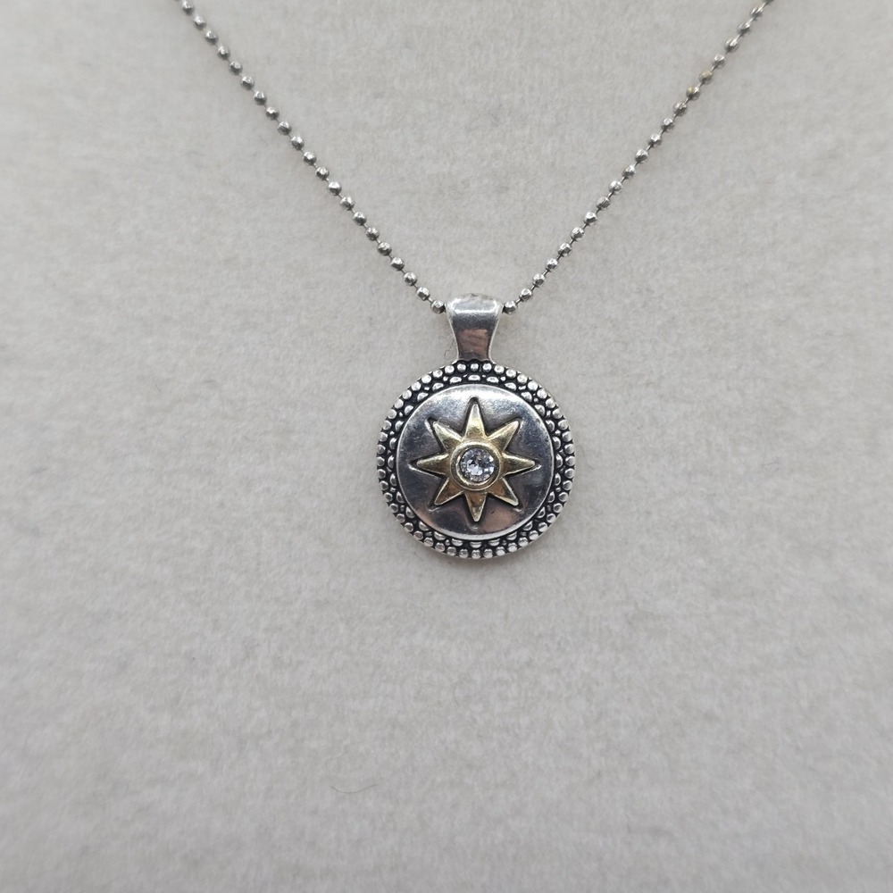 Brighton Petite Cherished Sunshine Necklace Two Tone Sun Pendant - Picture 5 of 12